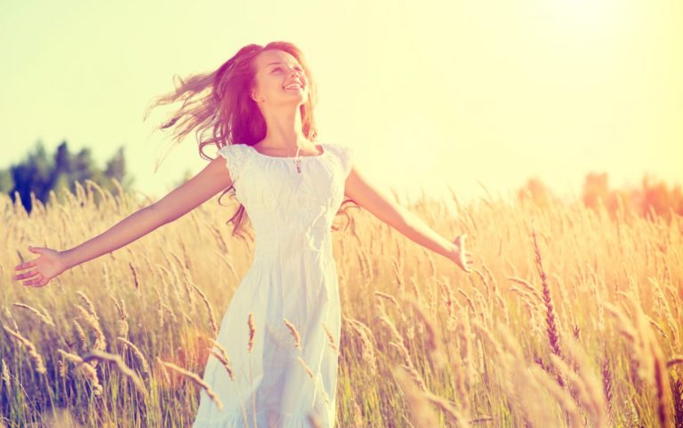 Beautiful Teenage Girl Outdoors Enjoying Nature