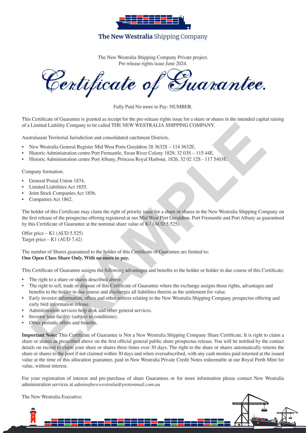 Nw Shipping Co Certificate Example Pdf